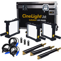 

Fluotec CineLight Production 30 Tunable SoftLIGHT LED Panel (1' Length) 3-Light Kit with Gold-Mount Battery Plate