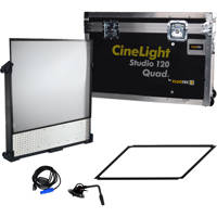 

Fluotec CineLight Studio 120 Quad Interchangeable Diffusion Tunable Long Throw 2' LED Panel with Stand Mounting Bracket, Flight Case, 213W