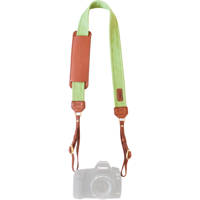

Fotostrap Avocado Camera Strap, Lime Green Canvas Fabric/Brown Genuine Leather, Brass Hardware