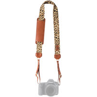 

Fotostrap The Leopard Camera Strap - Leopard Print Canvas Fabric/Genuine Leather/Brass Hardware