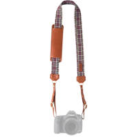 

Fotostrap Titus Camera Strap - Genuine Leather/Plaid Fabric, Deep Red/Gray/White/Black/Yellow Plaid