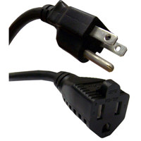 

Adorama Power Extension Cord w/ SJT Jacket, Black, NEMA 5-15P to NEMA 5-15R, UL/CSA rated, 10 Amp, 6 foot