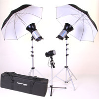 

Flashpoint 3 Light Strobe Outfit with Stands, 40" Umbrellas & Large Carrying Case