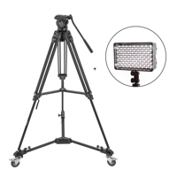 

3Pod V3AH Video Tripod System Anodized Aluminum with 2-way Fluid Head & Quick-Release Plate Kit With Flashpoint 144 LED - Bi-Color On Camera LED Light