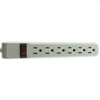 

Adorama Power Strip, 6 Outlet, Plastic with 4' cord, Horizontal socket orientation, Rotating Plug