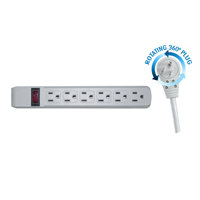 

Adorama Power Strip, 6 Outlet, Plastic with 25' cord, Horizontal socket orientation