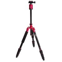 

FotoPro C-40i 4-Sections Aluminum Tripod with FPH-53P Head, 18 lbs Capacity at Head, 63" Max Height, Red