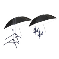 

Flashpoint Umbrella Lighting Outfit with 2 Stands, Umbrellas and Mounting Brackets