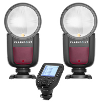 

Flashpoint 2x Zoom Li-on X R2 TTL On-Camera Round Flash Speedlight For Fujifilm (Godox V1) + Flashpoint R2 Pro Mark II 2.4 GHz Wireless Flash Trigger for Fuji