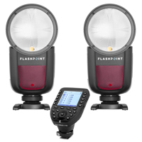 

Flashpoint 2x Zoom Li-on X R2 TTL On-Camera Round Flash Speedlight For Nikon (Godox V1) + Flashpoint R2 Pro Mark II 2.4 GHz Wireless Flash Trigger for Nikon
