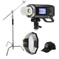 

Flashpoint XPLOR 400PRO R2 TTL Battery-Powered Monolight Kit With Glow 36" EZ Lock Octa Softbox and C-Stand