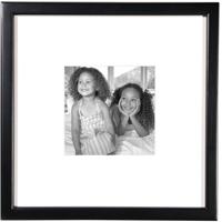 

MCS East Village Series 12x12" Wood Picture Frame with a White Mat for a 6x6" Photograph, 5/8" Molding, Black