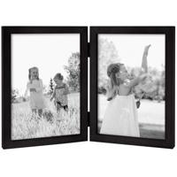 

MCS Linear Solid Wood Double Frame, With a 1/2" Wide Molding, for a Two 4x6" Photograph, Color: Black.