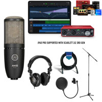 

Focusrite Scarlett 2i2 3rd Gen 2x2 USB Audio Interface with Software Suite, Bundle with AKG Acoustics Microphone & H&A Headphones