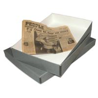 

Print File Newspaper Storage Box, 20.5x24.5x3", Grey/White