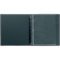 

Itoya Classic #102 1" Multi Ring Binder with 10 Archival Cristal Laser Polypropylene Pages with Black Paper Inserts, 11x14", Hard Black Cover.