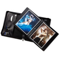 

Itoya Start 370 Black Leather Presentation Case, Zippered Multi-ring Binder with Ten 14x11" Archival Sheet Protectors, Cover Color: Black
