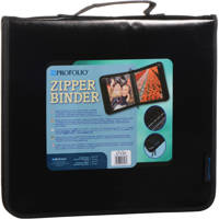 

Itoya 14x 17" Art Size Zipper Binder, Black - Includes 5 Polyglass Pocket Pages