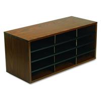 

Fellowes Literature Organizer - 12 Compartments, Medium Oak