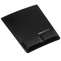 

Fellowes Mouse Pad/Wrist Support with Microban Protection, Fabric, Black