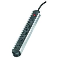 

Fellowes 7-Outlet Metal Surge Protector, 6 Feet Cord, Black/Silver