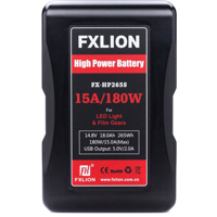 

FX Lion FX-HP265S 15A/180W High Power V-Mount Lithium-Ion Battery, 14.8V, 18Ah, 265Wh