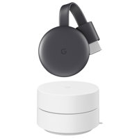 

Google Nest Chromecast Gen3 - With Google Wi-Fi AC1200 Wireless Dual-Band Gigabit Mesh Wi-Fi Router, Snow