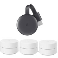 

Google Nest Chromecast Gen3 - With 3x Google Wi-Fi AC1200 Wireless Dual-Band Gigabit Mesh Wi-Fi Router, Snow