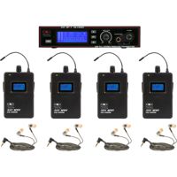

Galaxy Audio Any Spot AS-1410-4 Wireless Personal Monitor Band Pack System, Includes AS-1400T Transmitter, 4x AS-1400R Bodypack Receiver and 4x EB10 Ear Buds, Frequency Code M: 516 to 558MHz