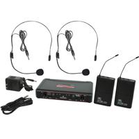 

Galaxy Audio Any Spot EDX Series Wireless Microphone System, Includes EDXR Dual Channel Receiver, 2x MBP38 Bodypack Transmitters and 2x HS13-UBK Headset Microphones, Frequency Range N: 518-542 MHz