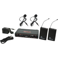 

Galaxy Audio Any Spot EDX Series Wireless Microphone System, Includes EDXR Dual Channel Receiver, 2x MBP38 Bodypack Transmitters and 2x LV13-UBK Lavalier Microphones, Frequency Range N: 518-542 MHz
