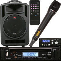 

Galaxy Audio Any Spot Traveler TV10 10" 150W Portable PA System with RM-CD Player, TV5-REC Single-Channel UHF Receiver and TVHH Handheld Wireless Microphone, Frequency G: 520 to 544MHz