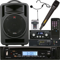 

Galaxy Audio Any Spot Traveler TV10 10" 150W Portable PA System with RM-CD Player, TV5-DREC Dual-Channel UHF Receiver, AS-TVTX Audio Link Transmitter, TVMBP Body Pack Transmitter, TVHH Handheld Wireless Microphone and HS-U3BK Headset Microphone, Frequency