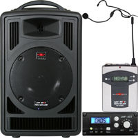 

Galaxy Audio TV8 Traveler Portable Wireless PA Speaker System with Single Channel Receiver, Bodypack Transmitter, Uni Headset, Frequency 640 to 664MHz