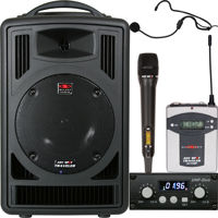 

Galaxy Audio TV8 Traveler Portable Wireless PA Speaker System with Dual Channel Receiver, Wireless Handheld Microphone, CD and MP3 Player with Remote Controller, Bodypack Transmitter, Uni Headset, Frequency 520 to 544MHz