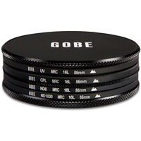 

Gobe The Essentials 2Peak 86mm Japan Optics 16-Layer MRC Filter Kit, Includes UV, CPL, ND8 and ND1000 Filters