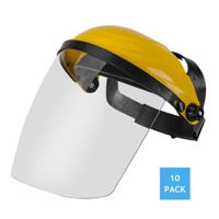 

General Brand Ratchet Headgear Head and Face Shield Protection with Clear Visor (Pack of 10)