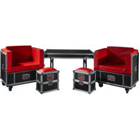 

Gator Cases G-Tour Road Case Furniture Set, Includes 2x Chairs, 2x Ottomans and Table/Shipping Case