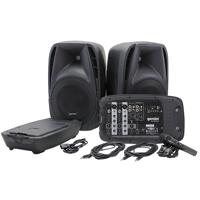 

Gemini ES-210MXBLU Professional Audio Portable PA System, Includes 2x 10" 600W ABS Passive Speakers, Powered 8-Channel Mixer with Digital Echo, Microphone
