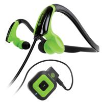 

GoGroove BlueVIBE CFT Stereo Bluetooth In-Ear Receiver & Sports Fitness Neckband Earphones, Built-In Microphone & Onboard Controls, Black/Green