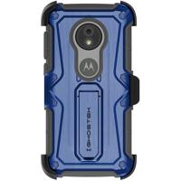 

Ghostek Iron Armor Rugged Case with Tempered Glass and Holster for Moto E5 Cruise, Gray/Blue