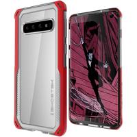 

Ghostek Cloak4 Shockproof Hybrid Case for Galaxy S10, Red/Clear