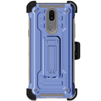 

Ghostek Iron Armor 2 Rugged Kickstand Case with Holster Belt Clip and Tempered Glass Screen Protector for LG K40 Smartphone, Blue/Gray