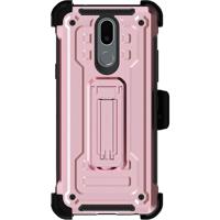 

Ghostek Iron Armor 2 Rugged Kickstand Case with Holster Belt Clip and Tempered Glass Screen Protector for LG K50 Smartphone, Rose Gold