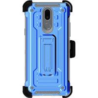 

Ghostek Iron Armor 2 Rugged Kickstand Case with Holster Belt Clip and Tempered Glass Screen Protector for LG K50 Smartphone, Blue/Gray