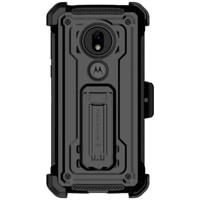

Ghostek Iron Armor 2 Rugged Kickstand Case with Holster Belt Clip and Tempered Glass Screen Protector for Moto G7 Play Smartphone, Black
