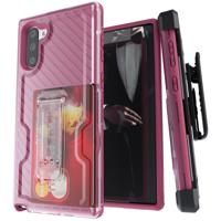 

Ghostek Iron Armor 3 Belt Clip Holster Case with Kickstand & Card Holder for Samsung Galaxy Note 10 Smartphone, Rose