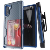 

Ghostek Iron Armor 3 Belt Clip Holster Case with Kickstand & Card Holder for Samsung Galaxy Note 10 Smartphone, Blue