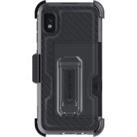 

Ghostek Iron Armor 3 Belt Clip Holster Case with Kickstand & Card Holder for Samsung Galaxy A10e Smartphone, Black
