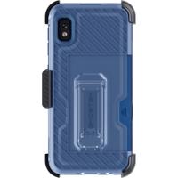 

Ghostek Iron Armor 3 Belt Clip Holster Case with Kickstand & Card Holder for Samsung Galaxy A10e Smartphone, Blue